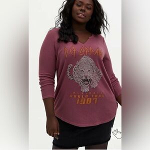 Torrid Def Leppard Graphic Long Sleeve Top